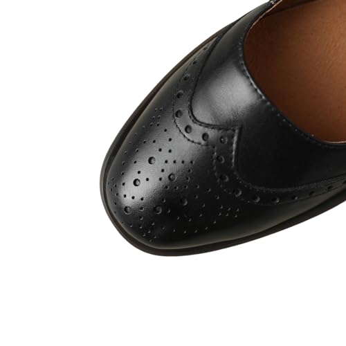 TinaCus Genuine Leather Handmade Round Toe Strap Buckle Women's Retro Flat Shoes2