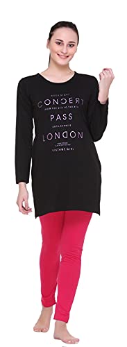 Image of In Love Women's Plus Size Printed Long Tops, Round Neck 3 /4 Sleeve Relaxed Fit Longline T-Shirt Tunic