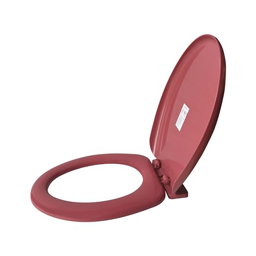 Image of TAXAN Oval Shape Toilet Seat Cover with Round Edges, PVC Cover for Western Toilet Seat - High Glossy Finish, Sleek Design - Non-Soft Closing Commode Seat with Cover with Installation Kit(17 x 14.5 IN)
