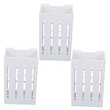 Mikikit 3 Piezas Soporte para Plantas Acuáticas Colgante de Plástico Resistente con Orificios para Acuarios de Blanco Ganchos para Cultivo Interior y Decoración