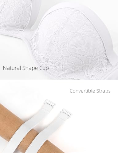 Image of Upushall Strapless Push Up Bras for Women Padded Deep Plunge Seamless Bra