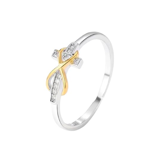 Engraved Faith Hope Love Cross Infinity Ring 925 Sterling Silver Ring Formula Crystal Zirconia, Anniversary Birthday Jewelry Gift for Women