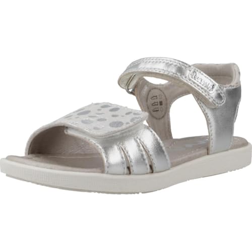 Garvalin 242424G Argent chaussures plates en cuir enfant été