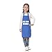 TopTie Custom Print Kids Aprons with Pocket & Adjustable Strap, Child Chef Bib Apron for Kitchen Cooking Baking Painting-Blue-XL