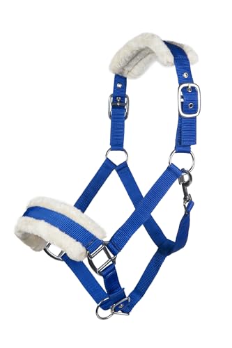 HKM - HKM 11796 Licol d'évêque rembourré en peluche pour cheval Bleu roi poney