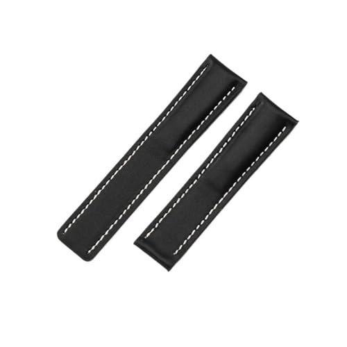 [JCNFWSF] Compatible With Breitling Watch Strap Compatible With NAVITIMER WORLD Avenger Superocean 22mm 24mm Men Bracelet(Black,