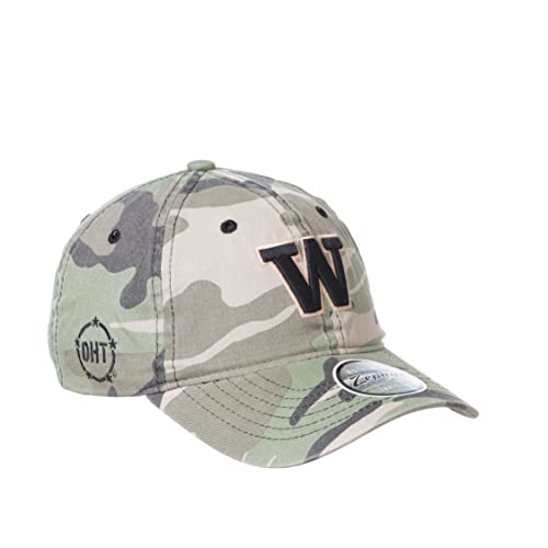 NCAA Washington Huskies Mens Hat Operation Hat Trick GI, Washington Huskies Camo, Adjustable