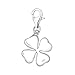 Produktbild Quiges Charm Anhänger 3D Lucky Kleeblatt Glücksbringer 925 Silber mit Karabinerverschluss für Bettelarmband