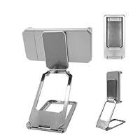 OBHEI New Clip Type 360° Folding Bracket, Travel Cell Phone Stand,Back Clip Foldable Phone Holder, 360° Adjustable Cell Phone Stands Compatible with All Types Smartphones (Silver)
