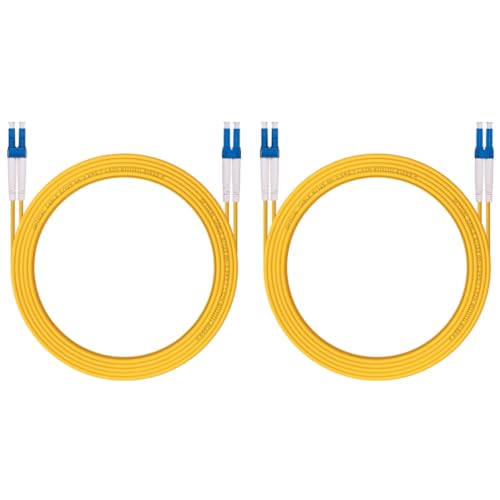 Image of 2 Pack OS2 LC to LC Fiber Patch Cable, 3m Single Mode SFP Fiber Jumper, Duplex LC-LC 9 /125um, LSZH, 9.8ft, for 1G /10G SMF SFP Transceiver, Router, Networks and More