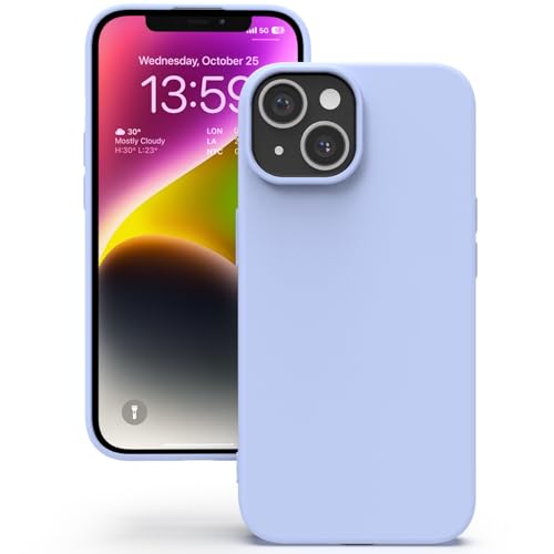 YATWIN Cover per iPhone 13, Custodia in Silicone Morbido con Tagli di Precisione per Fotocamera, Design Ultra Sottile, Protezione 360° con Bordi Rialzati, ‌Lilla‌