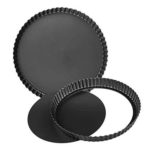 2 Packs 10 Inch Tart Pans With Removable Bottom,Nonstick Carbon Steel Quiche Pan, Pie Pan For Kitchen Baking #TOP1