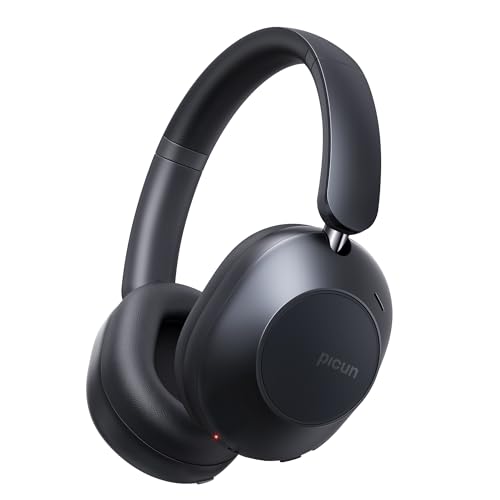 Picun-F6-Hybrid-Active-Noise-Cancelling-HeadphonesTransparency-ModeWireless-Over-Ear-Bluetooth-HeadphonesHi-Res-AudioHead-Tracking120H-ANC-Playtime-and-16EQ-Modes-by-via-App-Home-Travel-Dark-Gray
