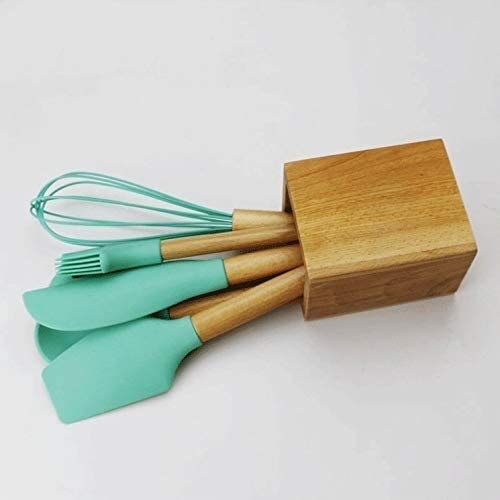 Küchenutensilien-Set Pfannenwender Silikon-Küchenwerkzeug-Set Kochutensilien-Set Pfannenwender Schaufel Suppenlöffel mit Holzgriff Spezielles hitzebeständiges Design