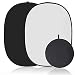 Koopro 5â€™Ã—7â€™ Collapsible Twist Background Double-Sided Pop Up Flex Backdrops Chroma Black & White Portrait Screen Professional Video Photography and Television Studio Props with Carrying Case