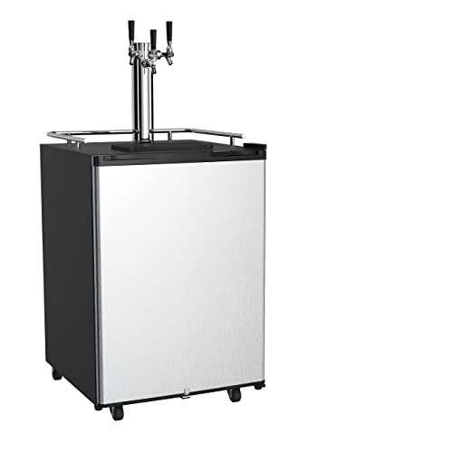 HCK Undercounter Refrigerator 24 Inch,5.12 Cu.ft.Reach-in Double Drawer Indoor/Outdoor Stainless Steel Beverage Fridge Cooler for Home and Commercial Use D150-BLK