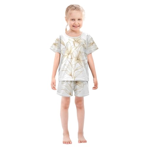 senya Short Sleeve Pajamas Sets Summer Cotton Sleepwear Three Flowers3