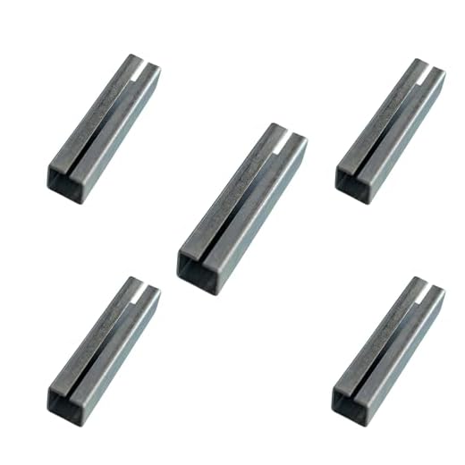 JUVA Ausgleichshülse Eisen Reduzierhülse zum einstecken - H5041 | Stahl blank | Länge 15 mm | Adapterhülse zum nachrüsten von 8 auf 10 mm | 5 Stück - Metall-Hülse für Einsteckschlösser & Türschlösser