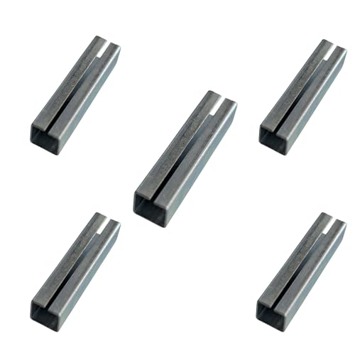 JUVA Ausgleichshülse Eisen Reduzierhülse zum einstecken - H5041 | Stahl blank | Länge 15 mm | Adapterhülse zum nachrüsten von 8 auf 10 mm | 5 Stück - Metall-Hülse für Einsteckschlösser & Türschlösser