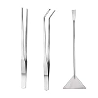 3 Stück Aquarium Aquascaping Set, Edelstahl Aquarium Werkzeug Pflegeset, mit lang Pinzette Kiesspatel Spatel für Pflanzenpflege und Design in Aquarien, für pflanzenkies Fisch Tank Reinigung (Silber)