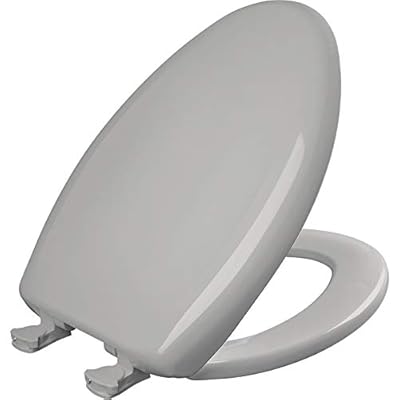 Bemis 1200SLOWT 162 Will Slow Close, Never Loosen and Easily Remove Toilet Seat, Elongated, Silver