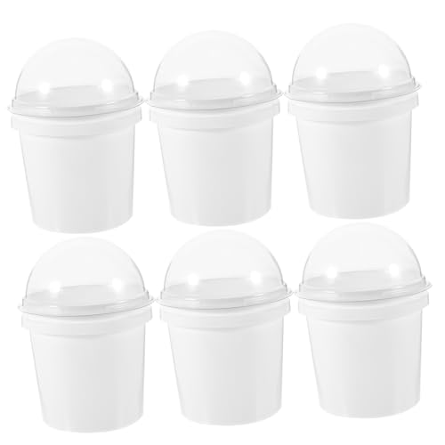 SOLUSTRE 6pcs Popcorn Bucket Food Storage Lid Large Plastic Snack Container for Ice Candy Popcorn Chips Fruits