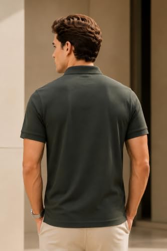 Image of GODFREY Half Cotton Polo T Shirt for Man with Pocket - Regular Fit Mens Collar Tshirt