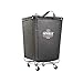 Seville Classics Large Commercial Heavy Duty Rolling Steel Frame Laundry Hamper Canvas Cart Bin, w/ Wheels for Hotel, Home, Closet, Bedroom (PATENTED), Gray, 18.1
