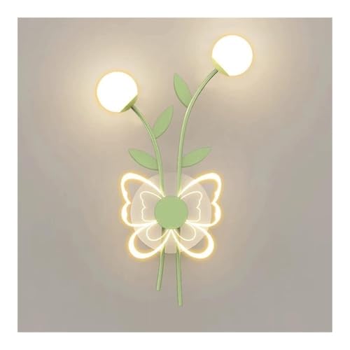 Aplique de Pared industrial Vintage Lámpara de pared LED moderna con forma de mariposa, lámpara de pared nórdica for montaje en pared, lámpara de pared con pantalla de bola acrílica creativa for pasil