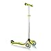 Globber Primo Plus Lights Trottinette 3 Roues Jeunesse Unisexe, Vert, Réglable en Hauteur