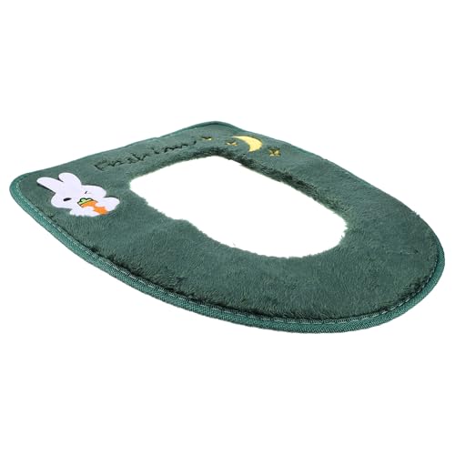 FONDOTIN 防水プラッシュ便座パッド 抗菌洗える厚手クッション 冬用家用便座カバー ファスナー式全包囲設計 衛生的プルリング付き