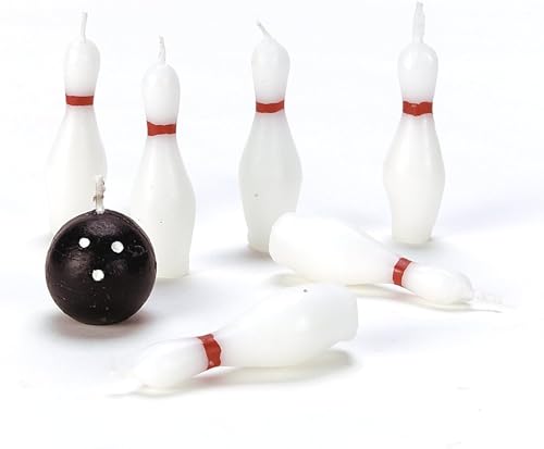Bowling Pins and Ball Birthday Cake Candles - 7 pc