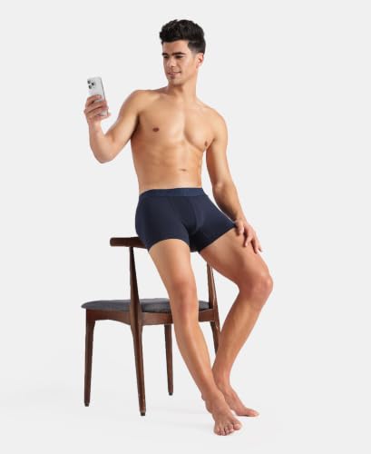 Image of Jockey US60 Men Super Combed Cotton Elastane Stretch Solid Trunk with Ultrasoft Waistband (Pack of 2)