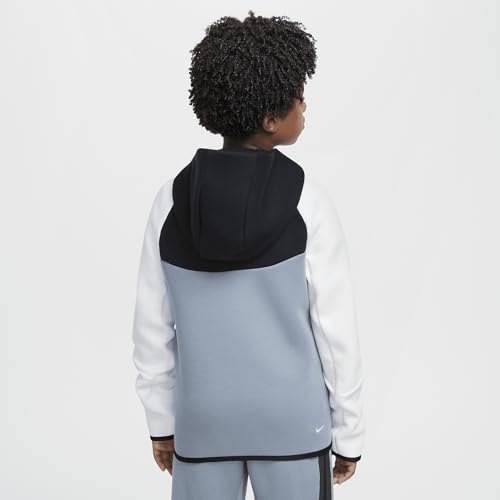 Nike Sportswear Tech Fleece Big Kids' Full-Zip Hoodie (HV5867-065, Cool Grey/Black/White/Metallic Gold) Size Small2