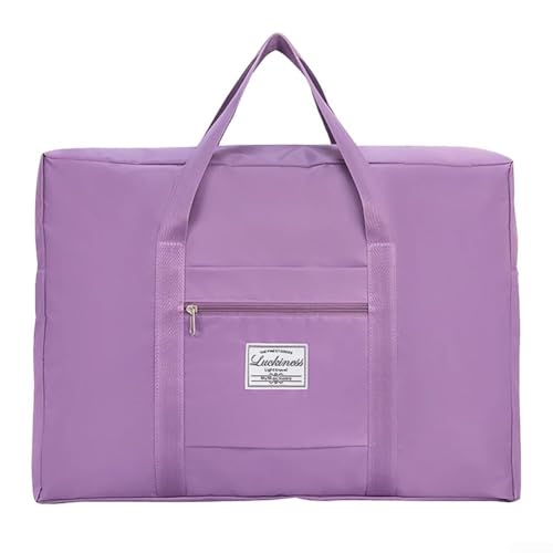 Gdfnmogo Bolsa de almacenamiento para ropa de cama y mantas, bolsa de almacenamiento impermeable de gran capacidad, diseño portátil de mano, órgano de poliéster (morado)