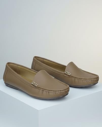 Image of Pluxh Women Ballet Flats | Slip-On Casual & Formal Shoes | Elegant Metal Accent Design, Soft Cushioned Insole with Flexible Anti-Slip Sole | Office Wear, Daily Use & Travel Footwear