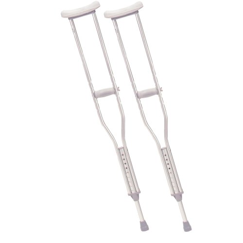 Drive Medical Aluminum Crutch with Soft Underarm Pad and Ergonomic Handgrip