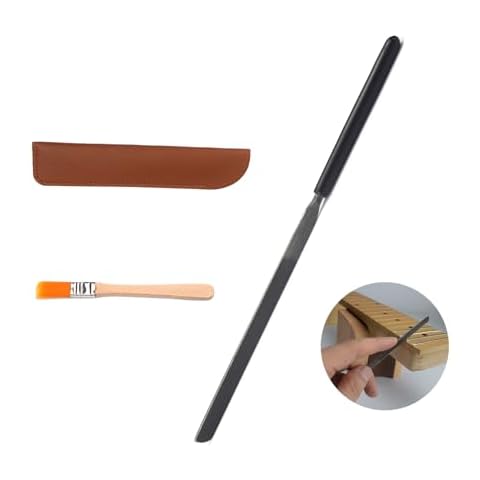 Guitar Fret End File Set - Professional Sharp Fret End Smoother with Safe Edges, Includes Leather Case and Cleaning Brush, Crafted with High-Carbon Steel - iLuiz Cover