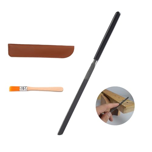 Guitar Fret End File Set - Professional Sharp Fret End Smoother with Safe Edges, Includes Leather Case and Cleaning Brush, Crafted with High-Carbon Steel - iLuiz