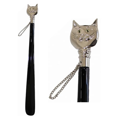 DELFA Design Schuhanzieher Kiddy Schuhlöffel für Kinder 50cm Motiv KATZE schwarz