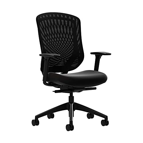 Image of Vari Performance Task Chair - VariDesk Ergonomic Desk Chair with Wheels - Adjustable Computer Chair with Memory Foam Cushion and Breathable Mesh Lumbar - Ideal for Home, Office, or Gaming - Black
