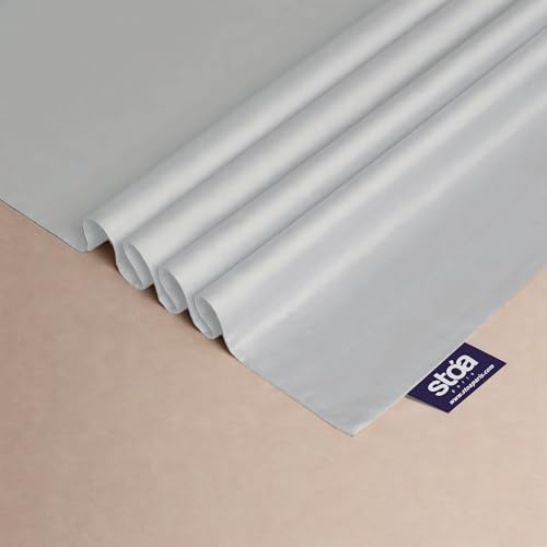 Image of Stoa Paris 350TC Luxstre Cotton Super King Flat Bedding Set for King & Double Size Beds with 2 Pillow Covers, 274cm x 274 cm Bedsheet, All-Season Comfort, Breathable, Home Decor, Panache - White