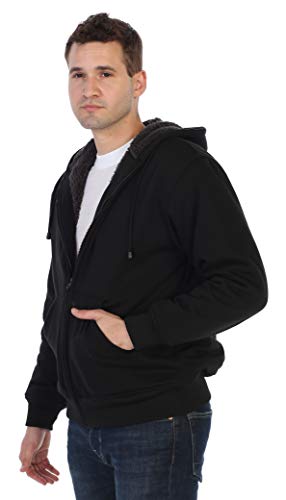 Image of Gioberti Men's Soft Heavyweight Sherpa Lined Fleece Hoodie Jacket