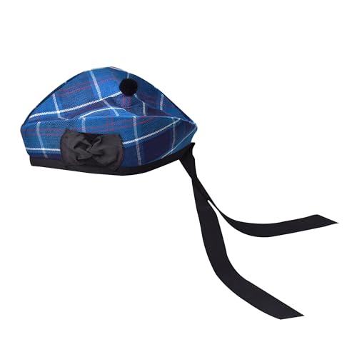 Image of Glengarry Cap-Traditional Scottish Hat, Acrylic Wool Tartan Glengarry hat, Kilts /Bagpipes Accessories
