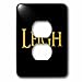 3dRose Leigh popular baby boy name in America. Yellow on black... - Light Switch Covers (lsp-376398-6)
