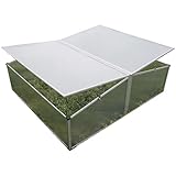 Zenport SH7005-2-ZD Double-Wide Folding Aluminum Cold Frame Greenhouse, 3.3 x 3.3 x...