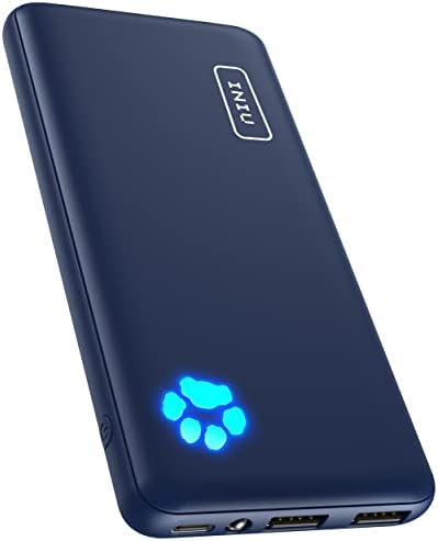 INIU Portable Charger, USB C Slimmest & Lightest Triple 3A High-Speed 10000mAh Power Bank, Flashlight Battery Pack Compatible with iPhone 14 13 12 X Plus Samsung S21 Google LG iPad, etc [2023 Version]