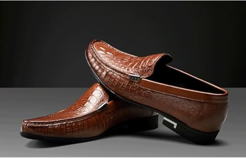 Slip-On Men's Dress Shoes, Brogue Casual Loafers, Business Formal Footwear, Leather with Comfortable Insole3