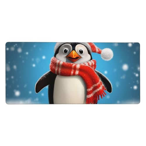 Tapis d'écriture pour bureau de Noël motif pingouin rigolo, une idée cadeau originale