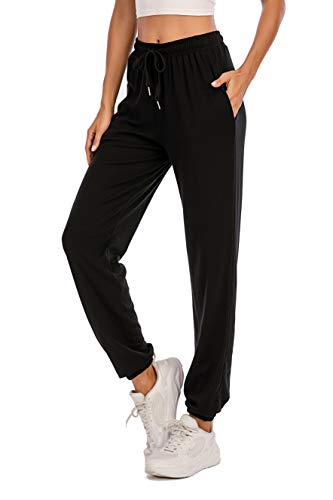 Pantalones Deportivos para Mujer para Yoga Running Fitness Jogging Danza Pijama de Interior Largos Chándal Casuale Negro M